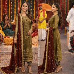 Asim Jofa, Unstiched 3 piece chiffon suit - zab1544