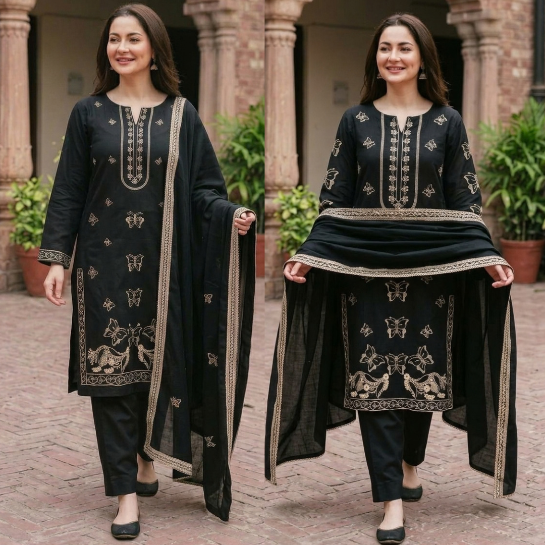 Agha Noor - Winter 3PC Dhanak Embroidered Suit - Sw1549
