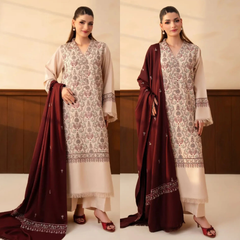Lazuli - Winter 3PC Dhanak Embroidered Suit - Sw1559