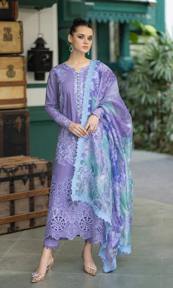 Swagiwear Mushaq - 3PC Chickan Kari Embroidered Lawn Suit. 