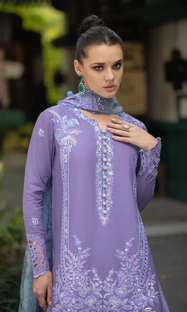 Swagiwear Mushaq - 3PC Chickan Kari Embroidered Lawn Suit. 
