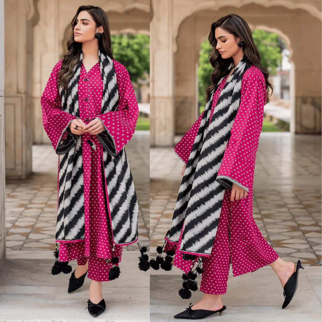 Lawn Unstitched 3 Piece Printed Dress - Sw922