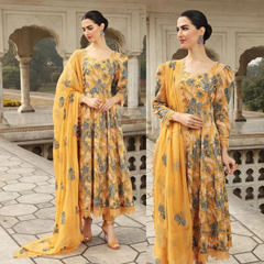 Bareeze - Embroidered 3pc lawn dress with embroidered chiffon dupatta. Sw121