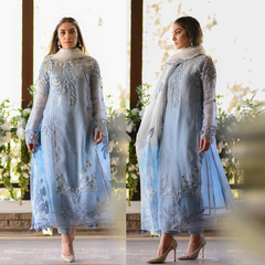 Swagiwear Nadia Farooqi-Embroidered 3pc organza dress with organza duppata. 