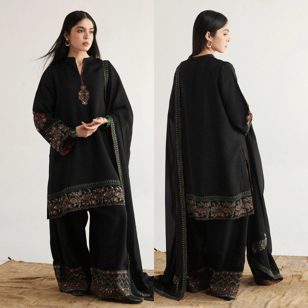 Lawn Unstitched 3 Piece Embroidered Dress - Sw1033