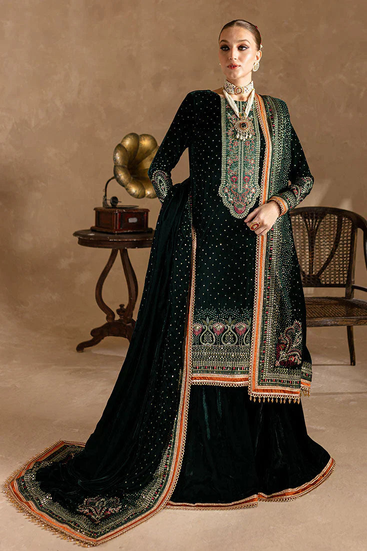 Swagiwear Ansub jahangir Embroidered Velvet 3piece suit - 