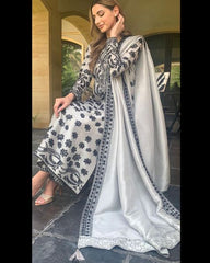 Swagiwear 3pcs Shirt embroidered Sleeve embroidered Monar embroidered Dupatta 