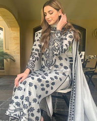 Swagiwear 3pcs Shirt embroidered Sleeve embroidered Monar embroidered Dupatta 