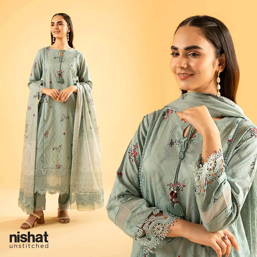 Nishat, unstitched 3 piece embroidered summer suit. Sw900