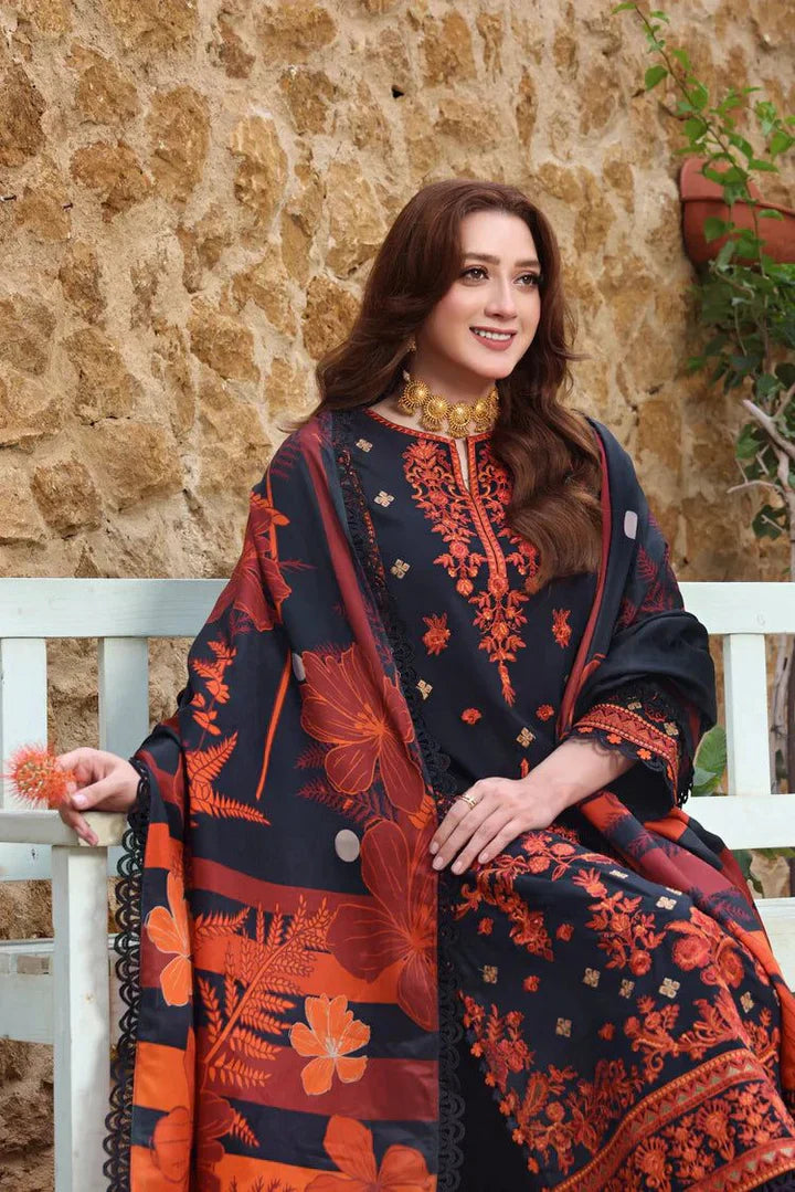 Swagiwear Asim Jofa, unstitched 3 piece Lawn sequence embroidered suit - 