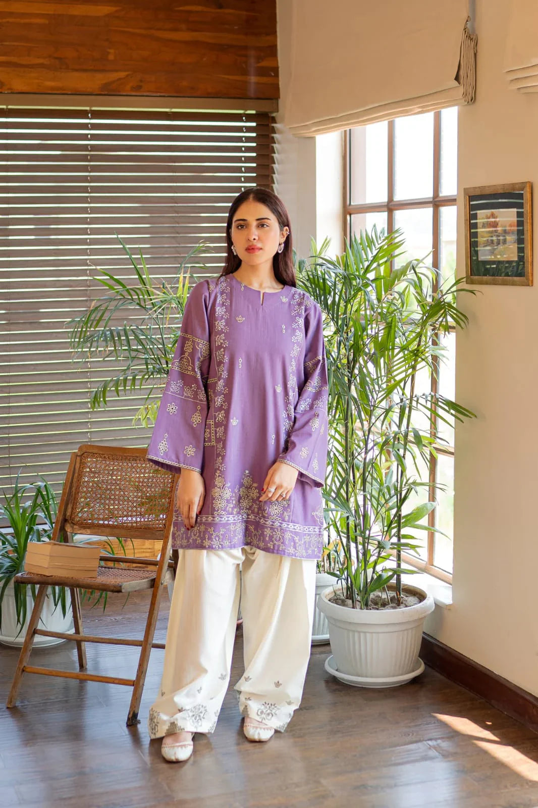 Swagiwear Lajwanti 2Pc Embroidered Lawn Suite With Fully Embroidered trouser - 