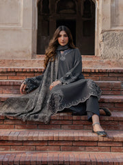 Swagiwear izel - Winter 3PC Dhanak Embroidered Suit - 