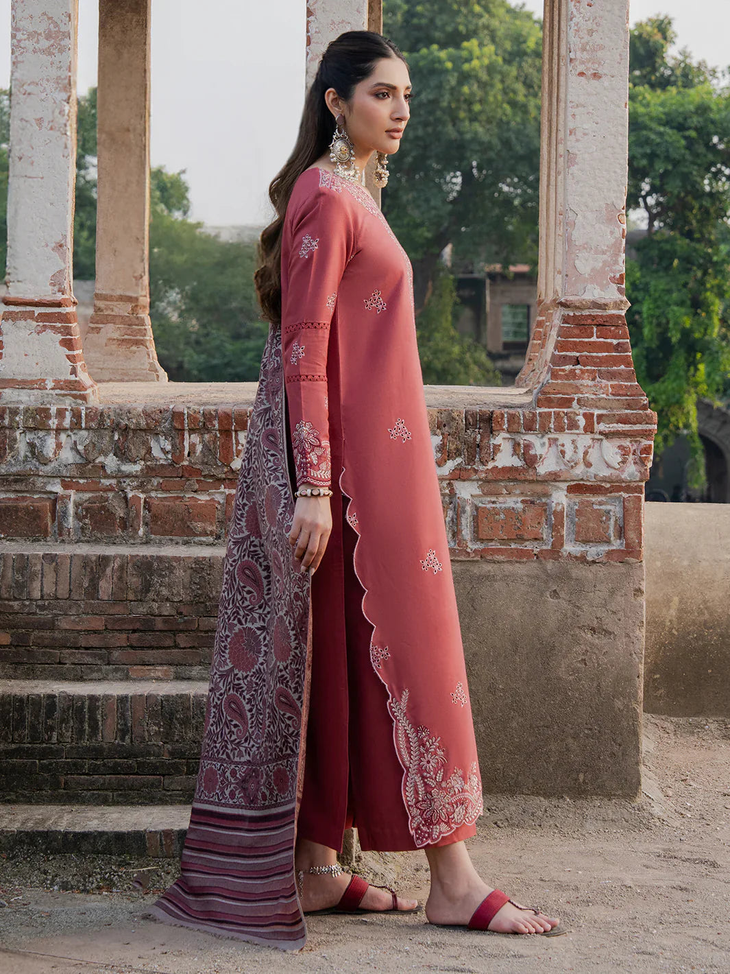 Swagiwear izel - Winter 3PC Dhanak Embroidered Suit - 