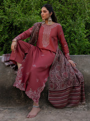 Swagiwear izel - Winter 3PC Dhanak Embroidered Suit - 