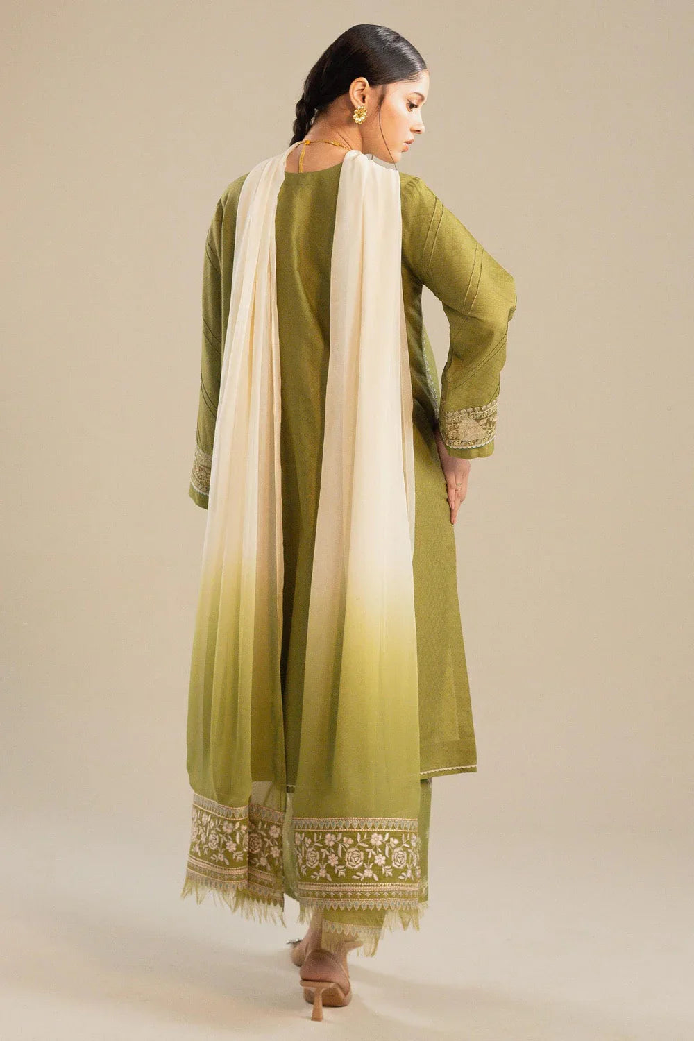 Swagiwear Zara Shahjahan - Embroidered Lawn 3pc with Embroidered Chiffon Dupatta- 