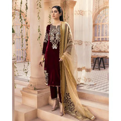 Swagiwear Jazmin - Embroidered Velvet 3-Piece Dress - 