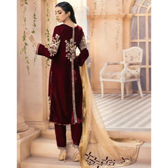Swagiwear Jazmin - Embroidered Velvet 3-Piece Dress - 