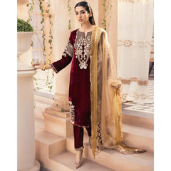 Swagiwear Jazmin - Embroidered Velvet 3-Piece Dress - 