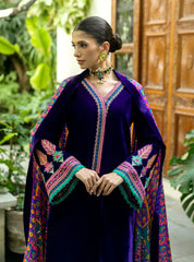 Swagiwear Charizma Embroidered Velvet 3piece suit - 
