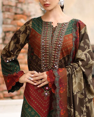 Charizma - Winter 3PC Karandi Digital Print Dress - Sw1522