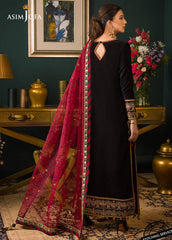Swagiwear Asim jofa Embroidered Velvet 3piece suit - 
