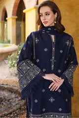 Swagiwear BAREEZE-EMBROIDERED 3PC LAWN DRESS WITH EMBROIDERED CHIFFON DUPATTA . 