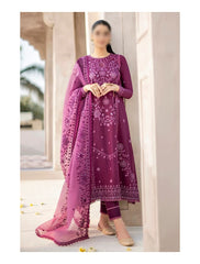 Sw535 Cross Stitch, unstitched 3 piece Lawn embroidered suit