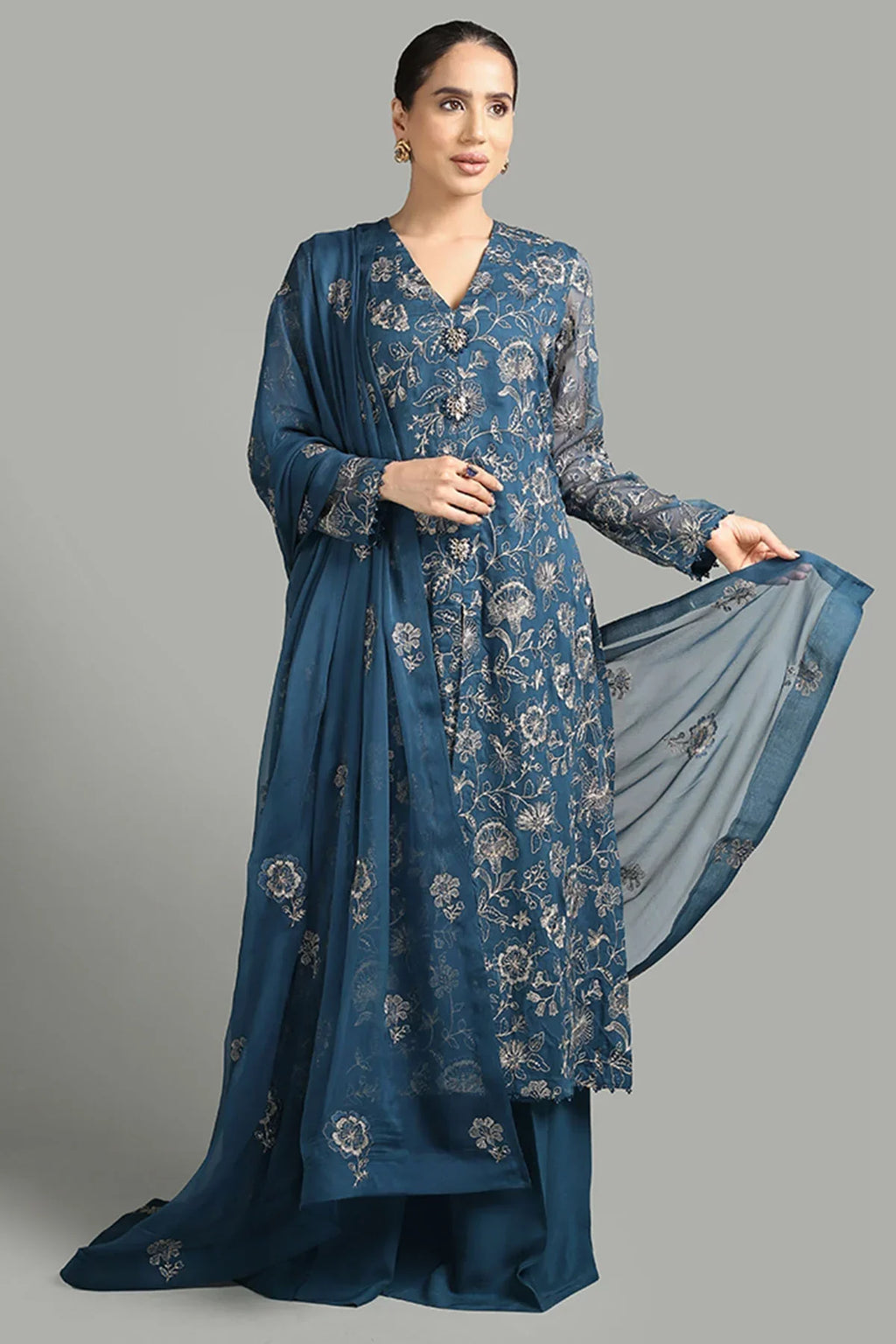 Swagiwear Bareeze - Embroidered Dhanak Three Piece Winter Collection - 