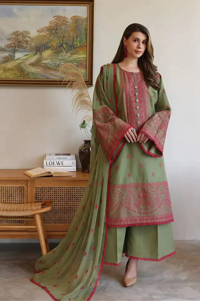 Swagiwear Bareeze 3 Piece Embroidered Lawn Suit. 