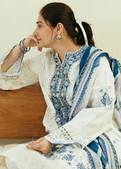 Sw802 Zarashahjhan Embroidered off white Lawn Three Piece