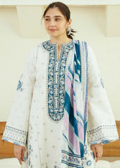 Sw802 Zarashahjhan Embroidered off white Lawn Three Piece