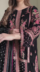 Swagiwear Maria B - Velvet Dress with Embroidered Dupatta - 