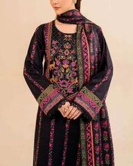 Swagiwear Khaddar 3 Piece Embroidered Dress - 