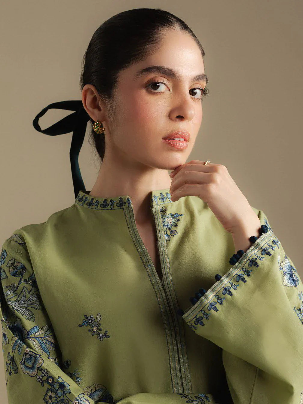 Swagiwear Asling - Winter 3PC Dhanak Embroidered Suit - 