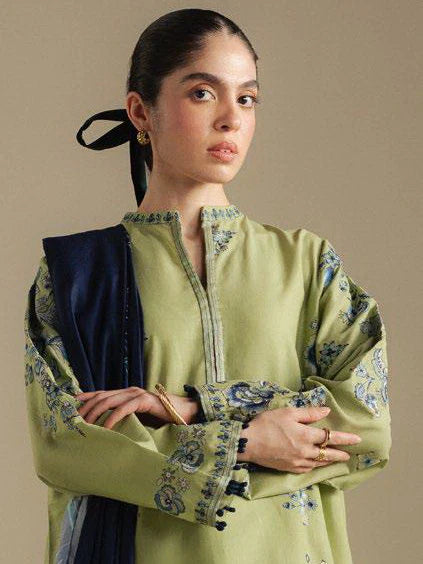 Swagiwear Asling - Winter 3PC Dhanak Embroidered Suit - 