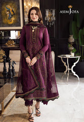 Swagiwear Asim Jofa, unstitched 3 piece Dhanak sequence embroidered suit - 