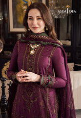 Swagiwear Asim Jofa, unstitched 3 piece Dhanak sequence embroidered suit - 