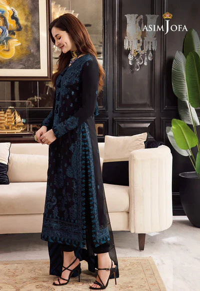 ZAB STORE  Asim Jofa, unstitched 3 piece embroidered Lawn summer suit