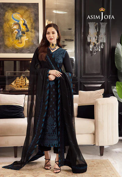 ZAB STORE  Asim Jofa, unstitched 3 piece embroidered Lawn summer suit