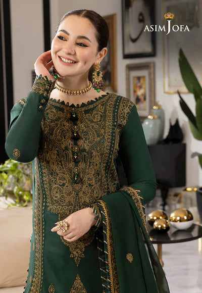 Swagiwear  Asim Jofa, unstitched 3 piece embroidered Dhnak Winter suit