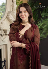 Asim Jofa, unstitched 3 piece lawn sequence embroidered suit. Sw783