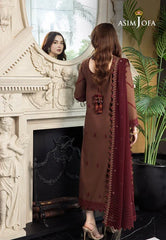 Asim Jofa, unstitched 3 piece lawn sequence embroidered suit. Sw783