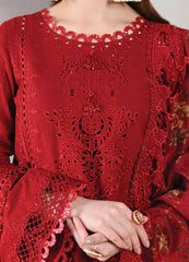 3 Piece Unstitched Heavy Embroidered Chickan Kari Lawn Suit ( Four Sided Embroidered Organza Dupatta ) Sw1001
