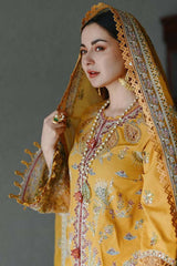 3 Piece Unstitched Heavy Embroidered Lawn Suit ( Four Sided Embroidered Organza Dupatta ) Sw927