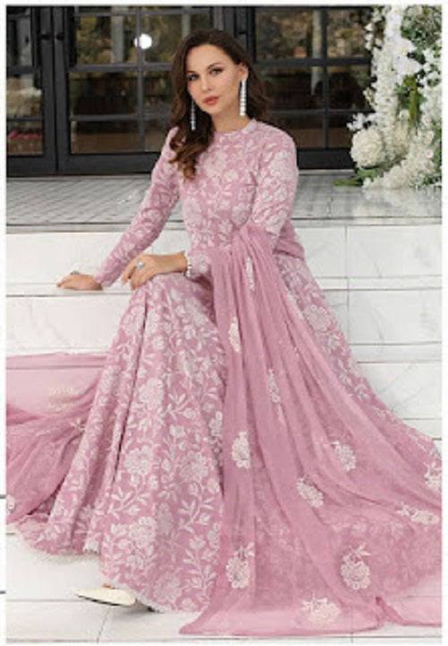 Swagiwear Bareeze - Unstitched 3 piece Dhanak sequence embroidered suit - 