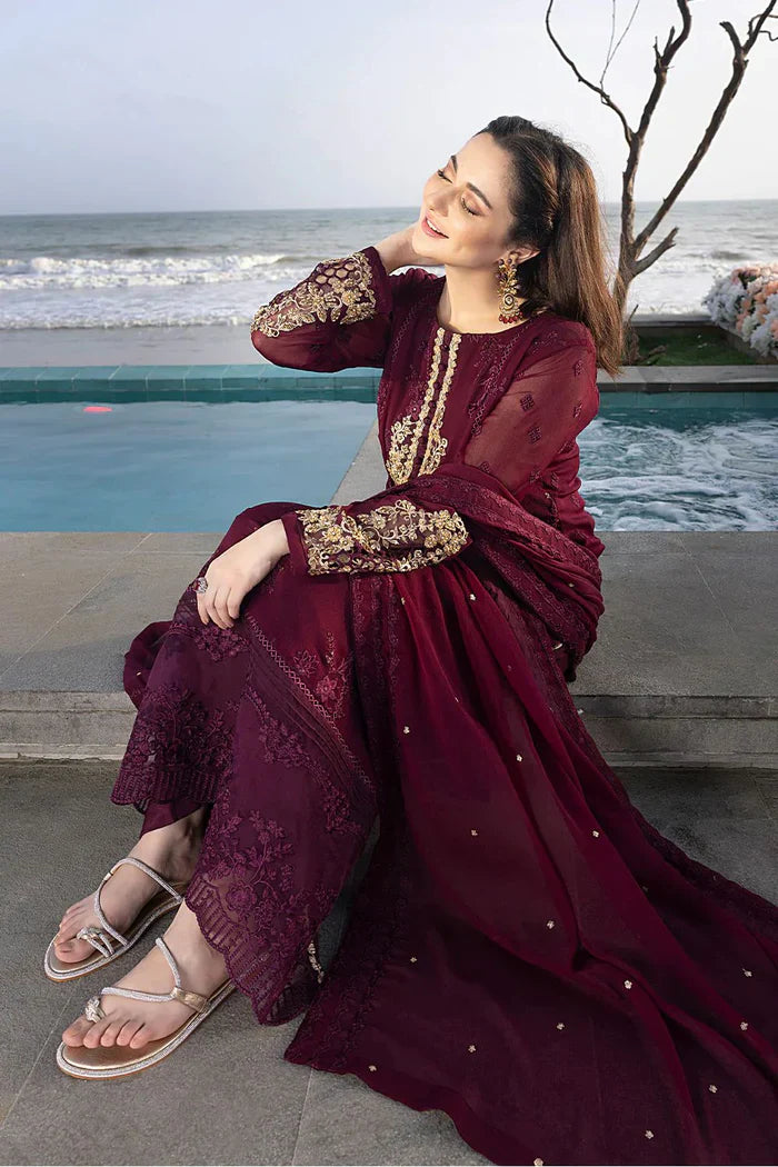 Swagiwear AZURE - Summer 3PC Lawn Embroidered Suit- 