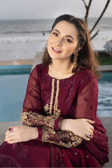 Swagiwear AZURE - Summer 3PC Lawn Embroidered Suit- 