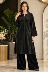 SwagiWear - 2PC Velvet chamki lining Velvet Suit - Sw1562