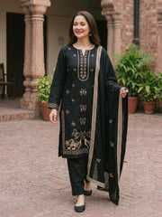 Agha Noor - Winter 3PC Dhanak Embroidered Suit - Sw1549