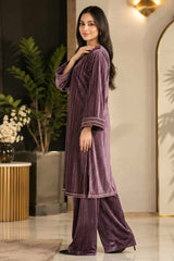 SwagiWear - 2PC Velvet chamki lining Velvet Suit - Sw1564
